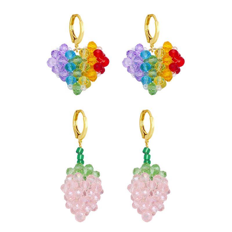 Gold Plated Copper Crystal Hoop Earrings Drop Party Earrings