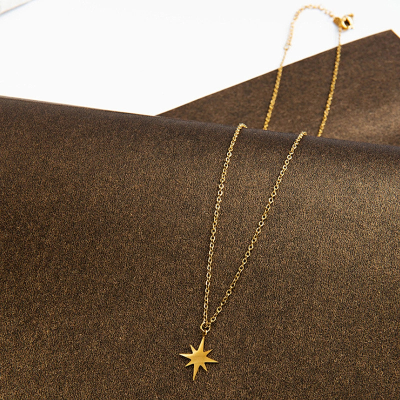 Stainless Steel Simple Chain Necklace Irregular Pendants