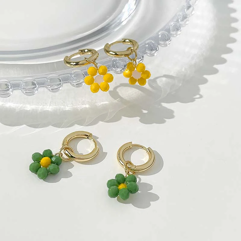 Fashion Little Daisy Copper Earrings Lovely Jewelry