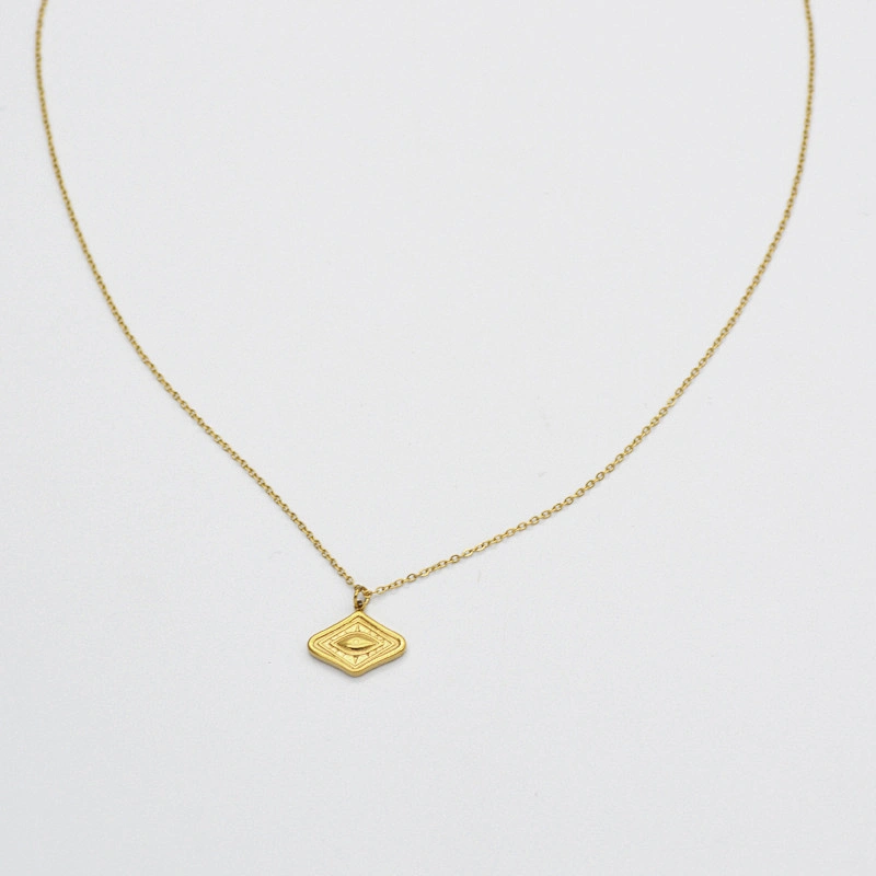 Simple Stainless Steel Eye Pendant Necklace