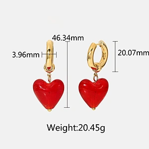 Retro Fashion Gold Hoop Earrings New Heart Stud Earrings
