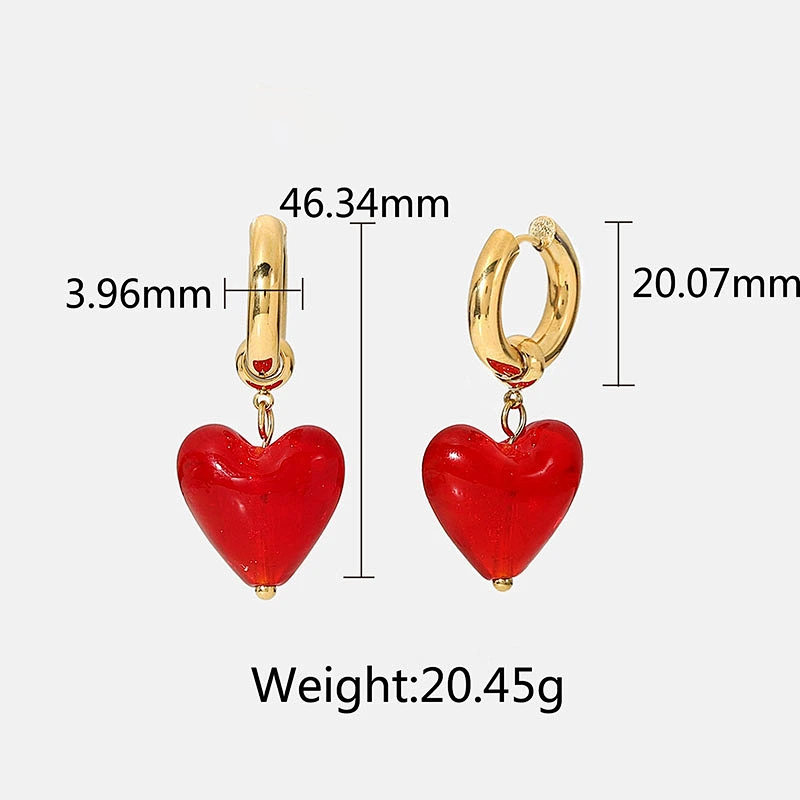 Retro Fashion Gold Hoop Earrings New Heart Stud Earrings