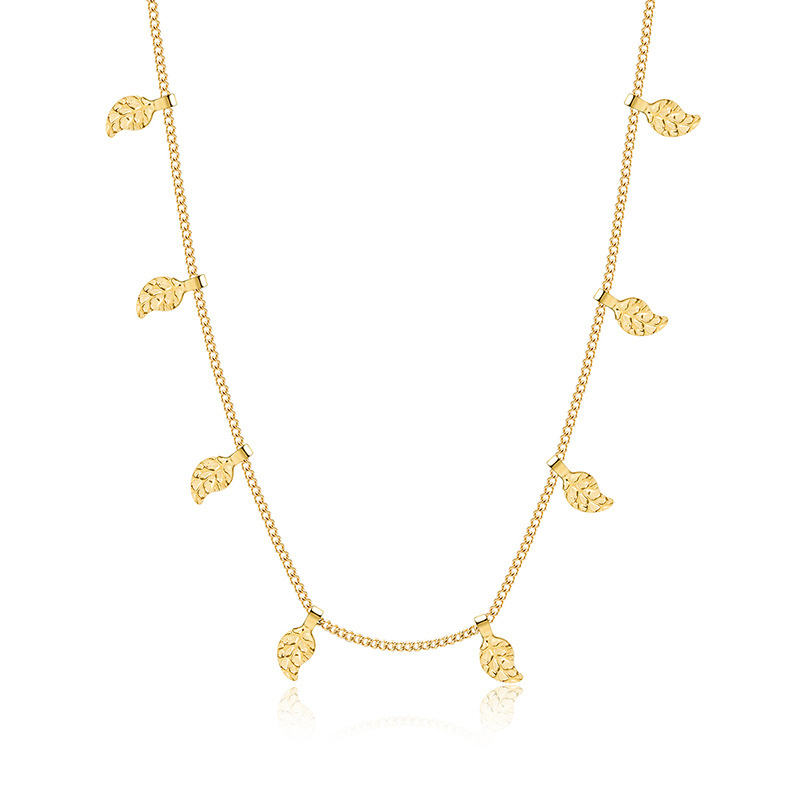 Leaf Pendant Necklace Women Stainless Steel Necklace Wholesale
