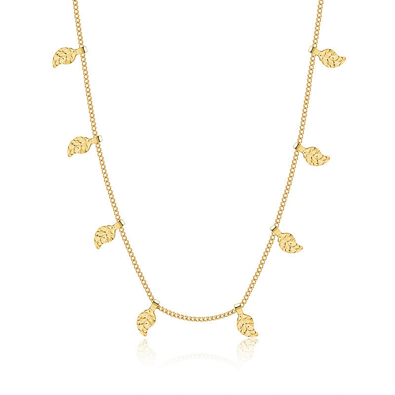 Leaf Pendant Necklace Women Stainless Steel Necklace Wholesale