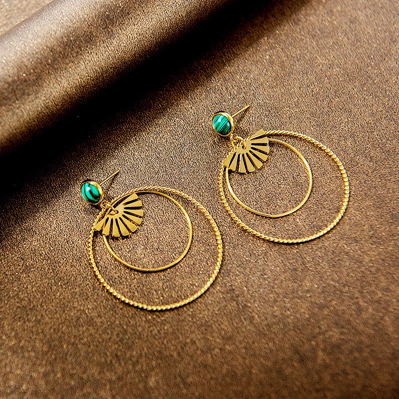 Nickel Free Double Rings Stainless Steel Earrings