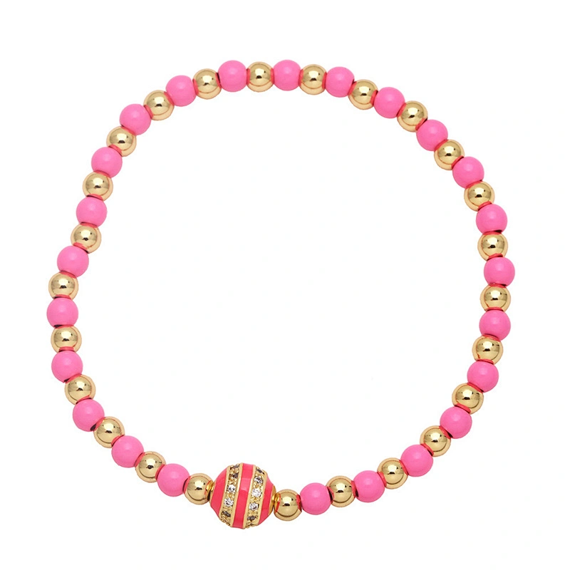 Couples Bracelets Men Women Zircon Enamel Beads Bracelet