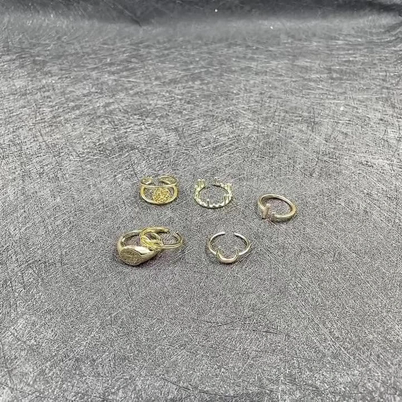 Simple Moon Opening Adjustable Ring Women