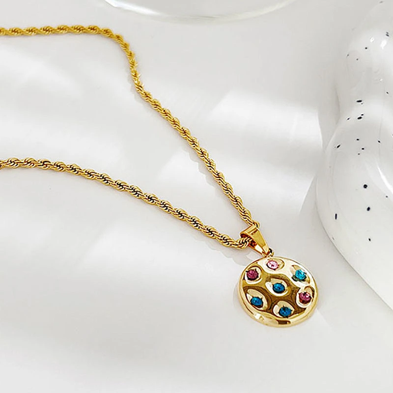 New Zircon Titanium Steel Vintage Necklace Women
