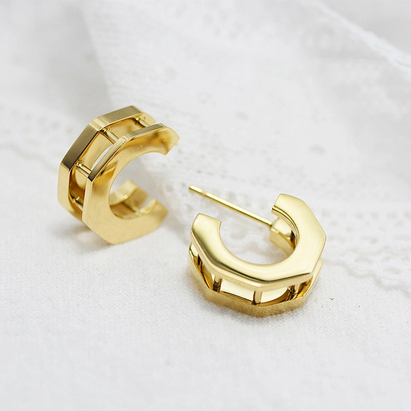 C-Shaped Earrings Girls Exquisite Small Stud Earrings