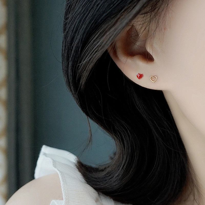 Heart Shap Brass Earrings Women Jewelry Single Design