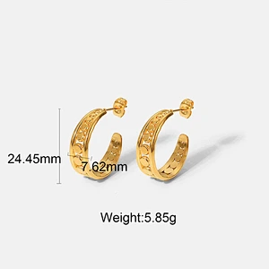 Trend Hoop Earrings Titanium Steel C-Shaped Stud Earrings