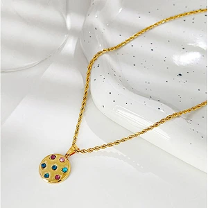 New Zircon Titanium Steel Vintage Necklace Women