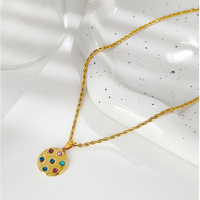 New Zircon Titanium Steel Vintage Necklace Women