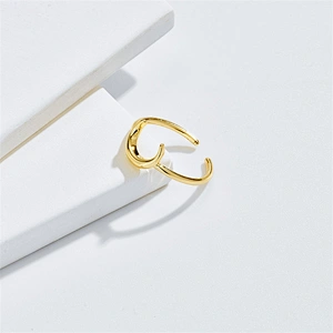 Simple Moon Opening Adjustable Ring Women
