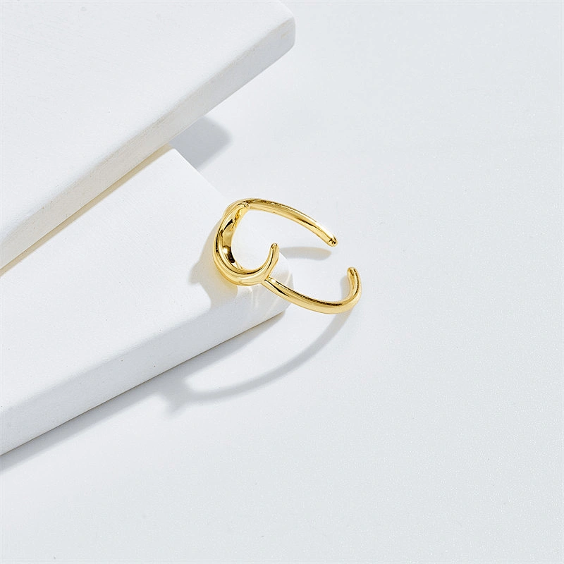 Simple Moon Opening Adjustable Ring Women