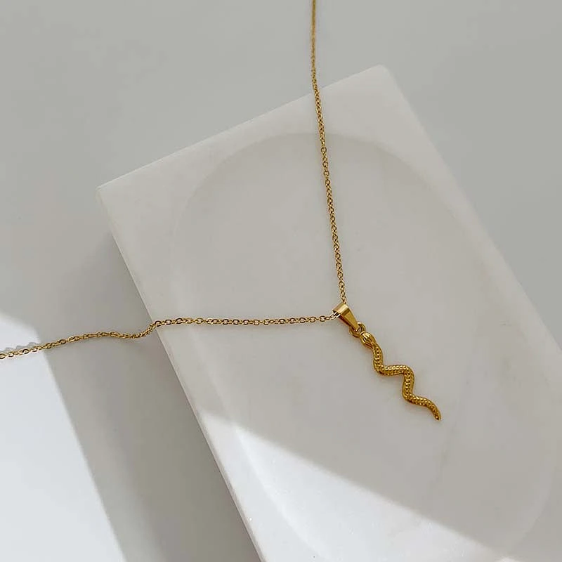 Stainless Steel 18K Snakelike Simple Fashion Necklace