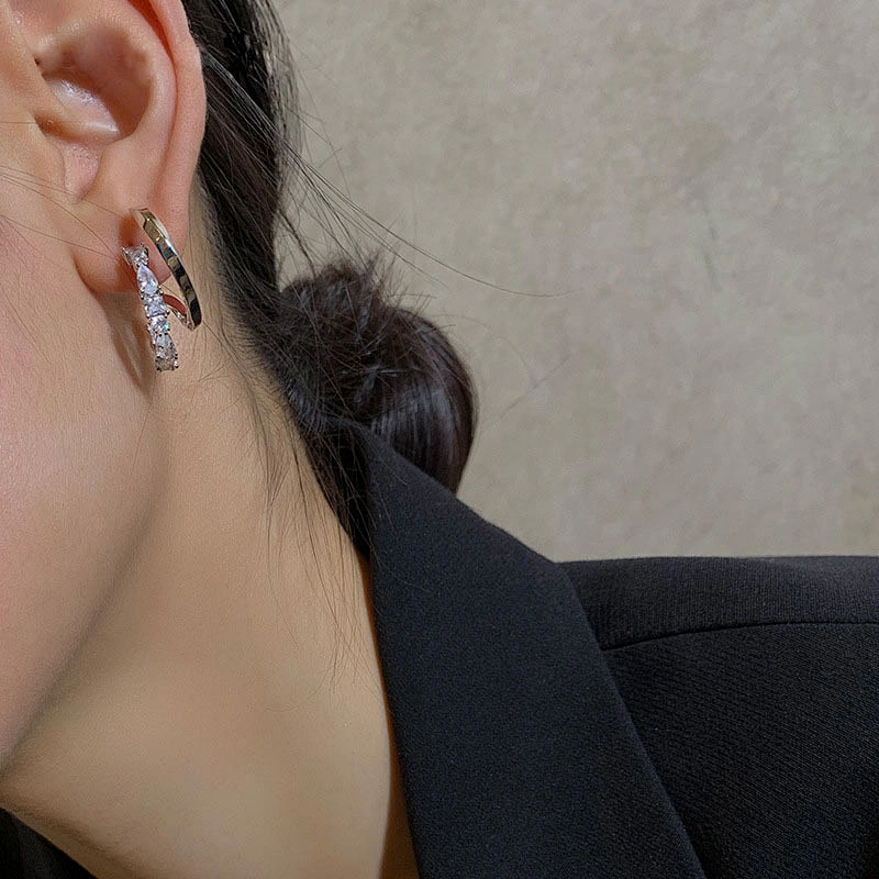 Brass Earring Zircon Laided Jewelry Ear Clip