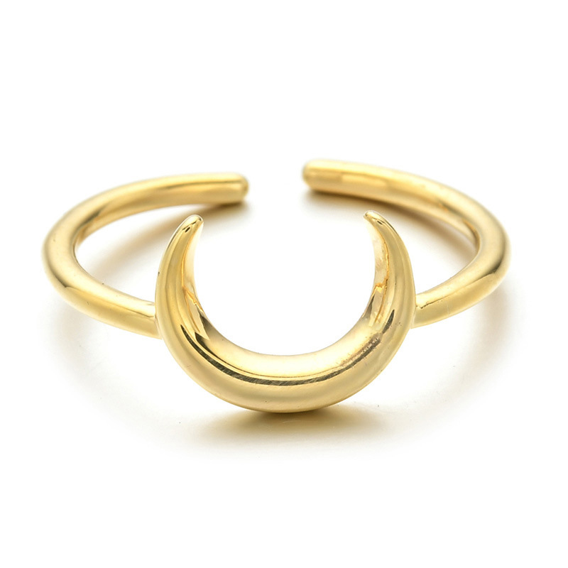 Simple Moon Opening Adjustable Ring Women
