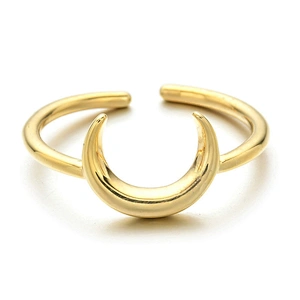 Simple Moon Opening Adjustable Ring Women
