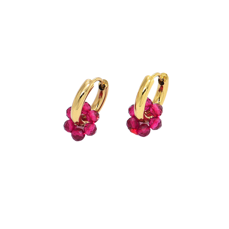 Fashion Hollow Hoop Earrings Flower Pendant Earrings