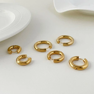 Gold Stainless Steel Earrings New 18K Gold Hoop Earrings