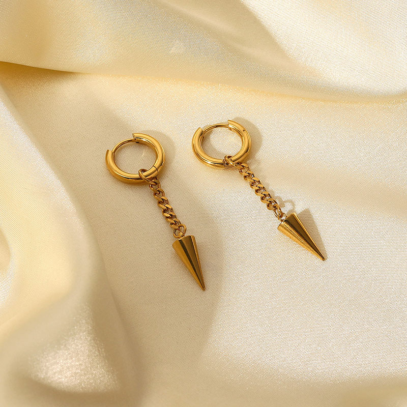 Fashion Titanium Steel Stud Earrings Pendant Earrings