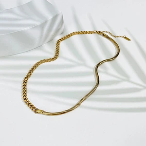 New 18K Titanium Steel Necklace Snake Bone Chain Necklace