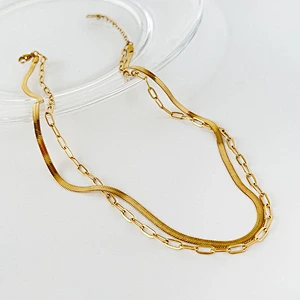 Personality Double Chain Simple Snake Bone Chain Necklace