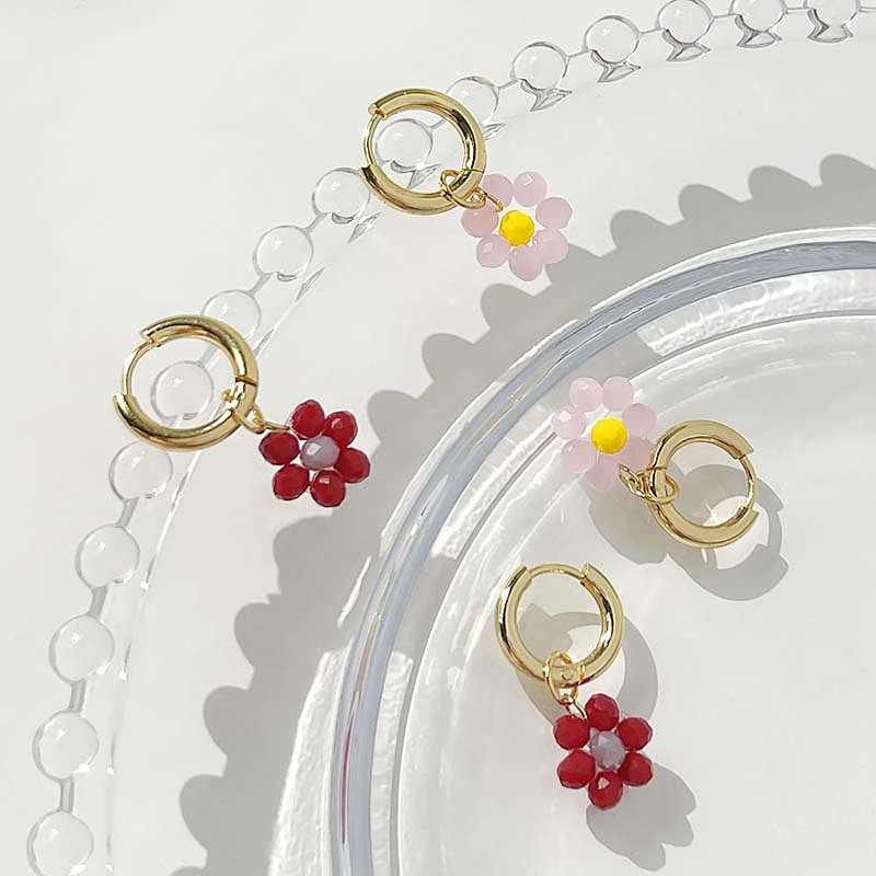 Fashion Little Daisy Copper Earrings Lovely Jewelry