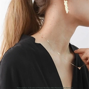 Flower Necklace Mini Pendant Zirconia Gold Plated Necklace