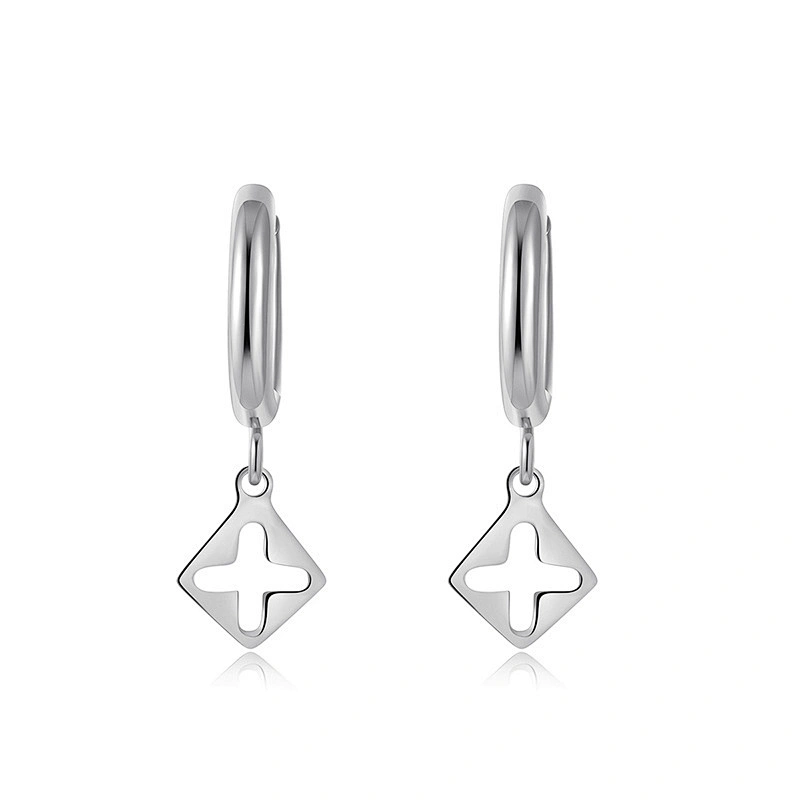 Fashion Steel Hollow Cross Earrings Wholesale