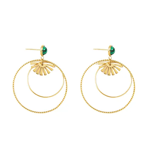 Nickel Free Double Rings Stainless Steel Earrings