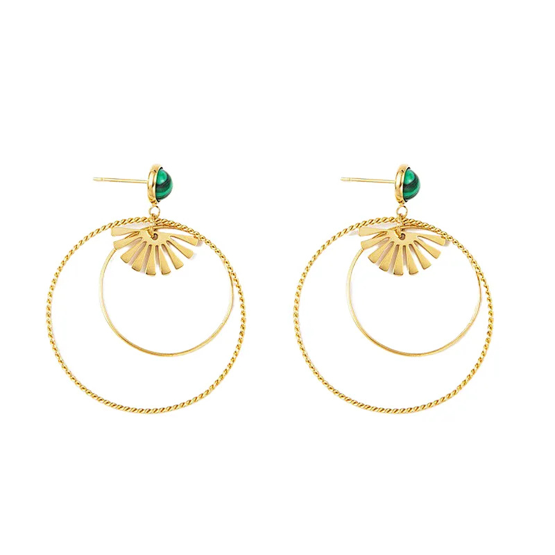Nickel Free Double Rings Stainless Steel Earrings