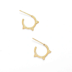 Stainless Steel Gold Plated C Shaped Earrings Metal Jewelry