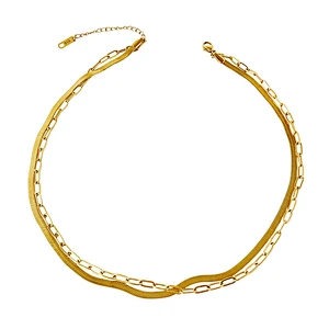Personality Double Chain Simple Snake Bone Chain Necklace