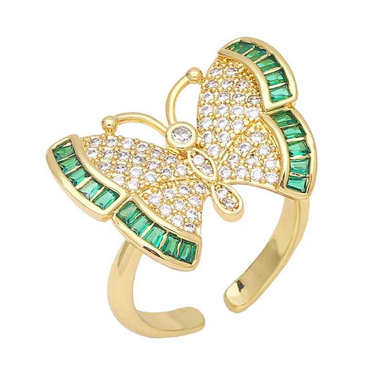 Butterfly Opening Rings For Woman Copper Jewelry Wholesale