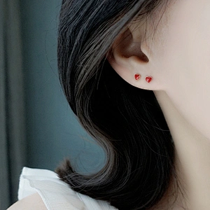 Heart Shap Brass Earrings Women Jewelry Single Design