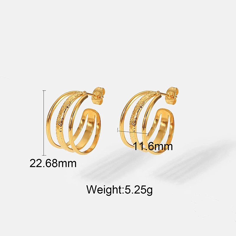 Trend Hoop Earrings Titanium Steel C-Shaped Stud Earrings