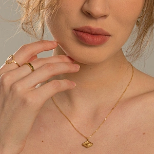 Simple Stainless Steel Eye Pendant Necklace