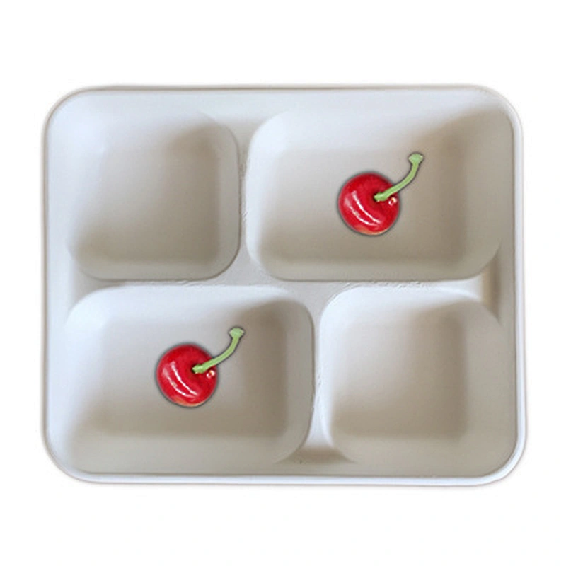 Sugarcane/Bagasse-4 Compartment Tray