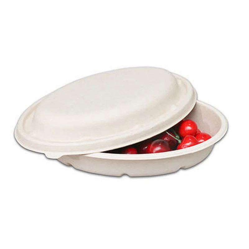 Sugarcane/Bagasse-Lid For Oval Bowl‚ Unbleached