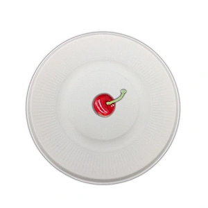 Sugarcane/Bagasse-21cm Rippled Plate‚ Unbleached