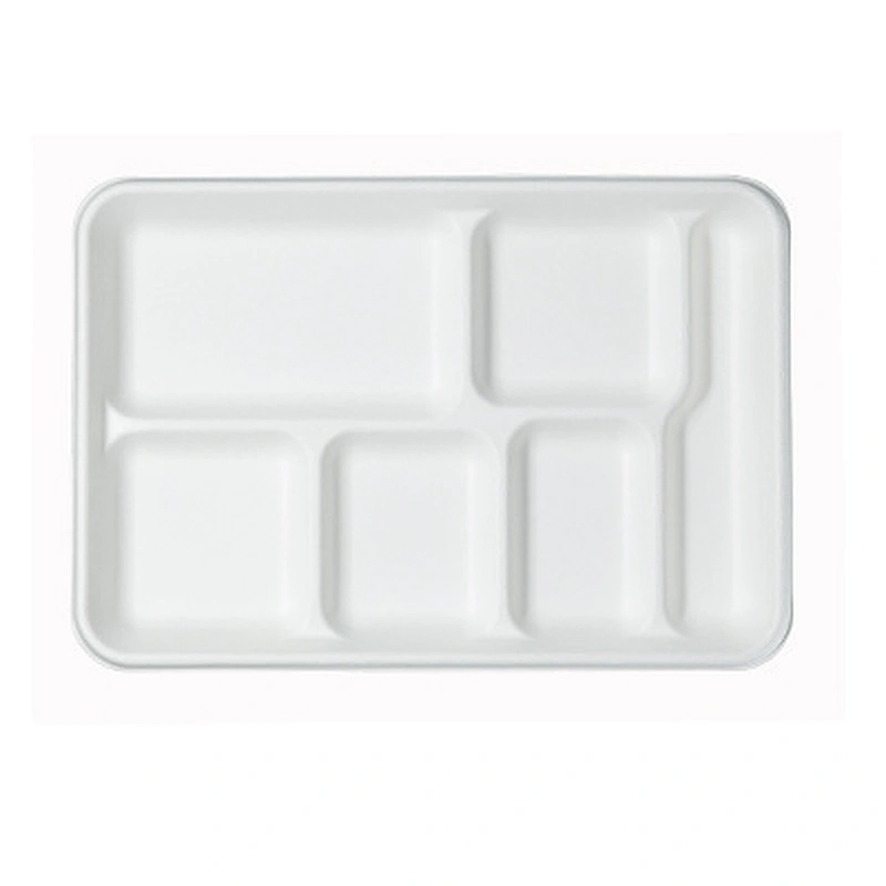 Sugarcane/Bagasse-6 compartment Tray