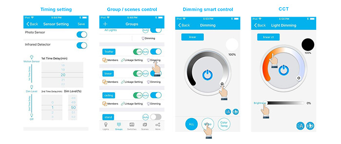 dimmable led tube lights bluetooth app switch