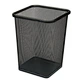 High Quality Office Cheap Paper Basket Square Black Metal Mesh Trash Can Paper Waste Bin Easy to Clean Design Home Office