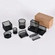 For office desktop storage 7 piece black metal mesh Organizer set