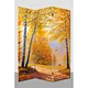 Folding Room Divider Screen, Restaurant Wall Panels Movable Printed Europe Scenery/landscape Frameless Structure