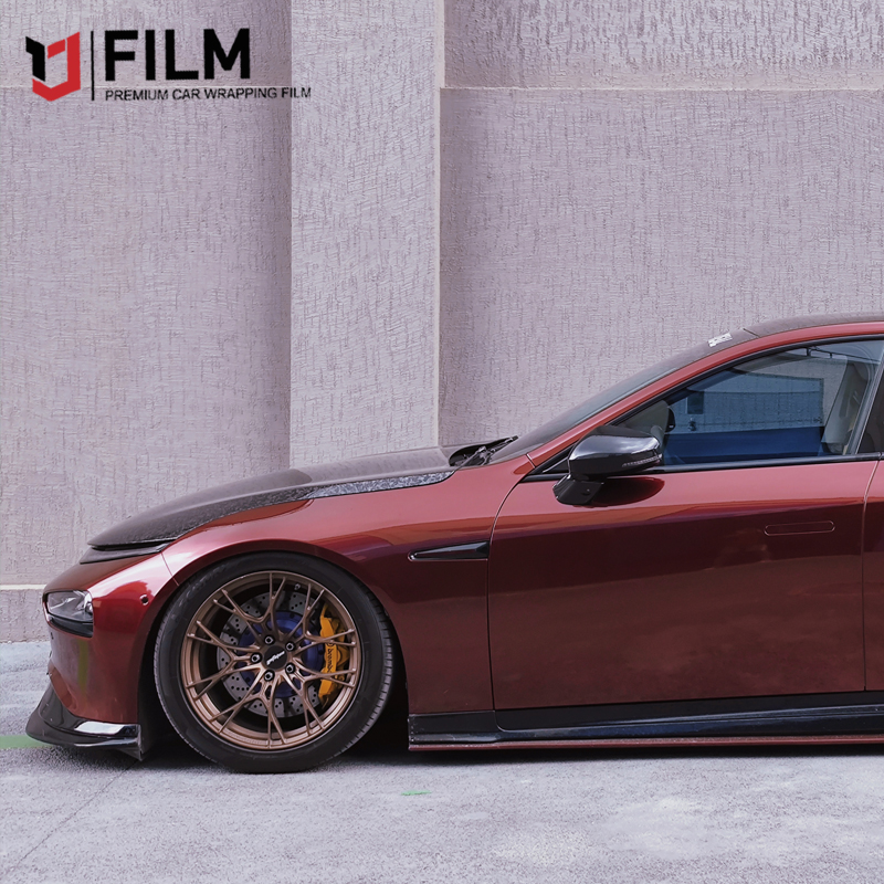 Liquid Metal Dragon Blood Red Vinyl Wrap Sheets Suppliers YAJIU