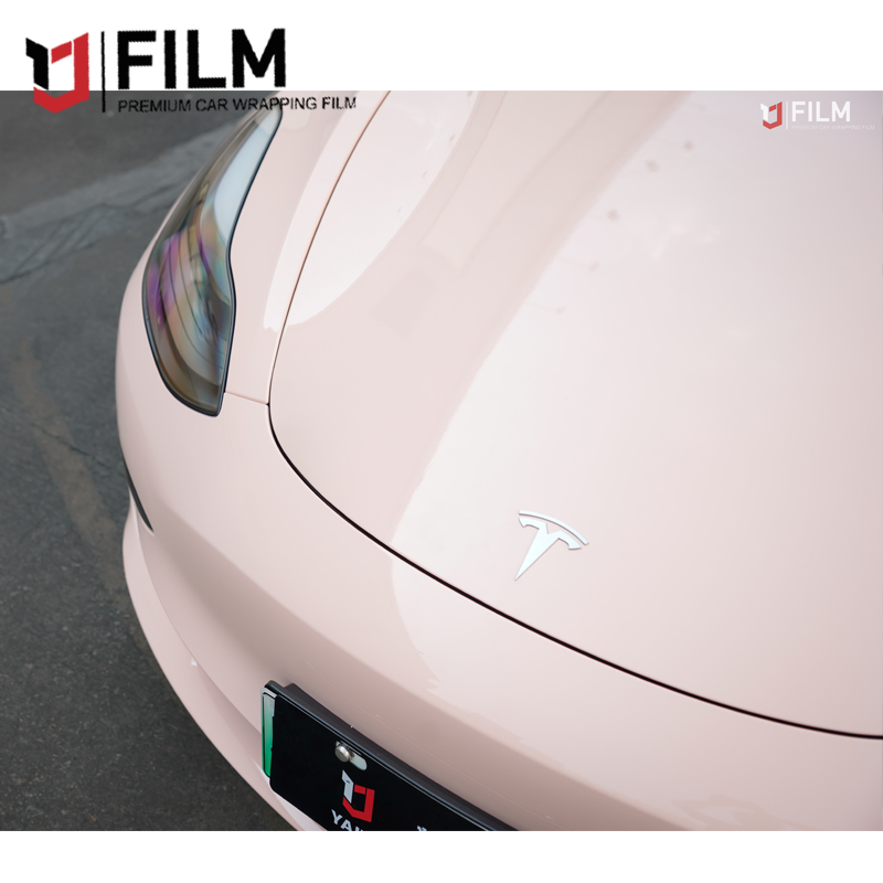 YAJIU Super Gloss Pearl Pink Vinyl Wrap