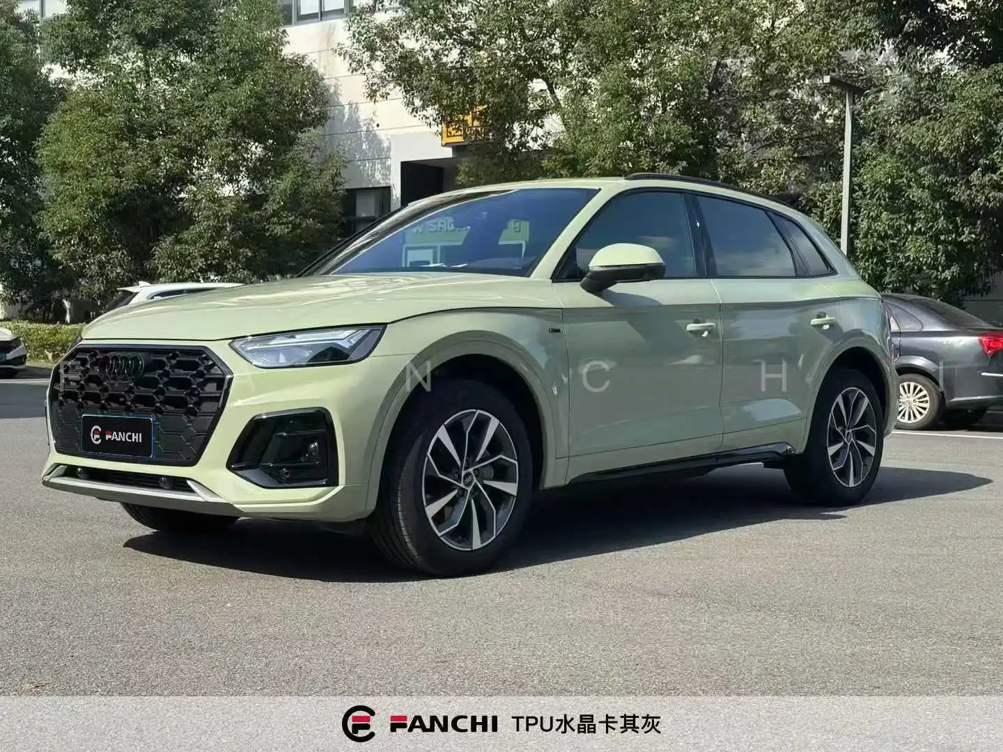 khaki grey car wrap